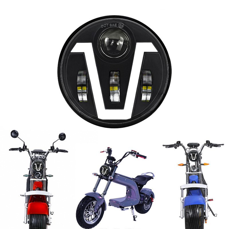 Cross-border LED headlight X-type aperture 5.75inch LED headlight modification for off-road vehicle lights Harley motorcycle headlamp