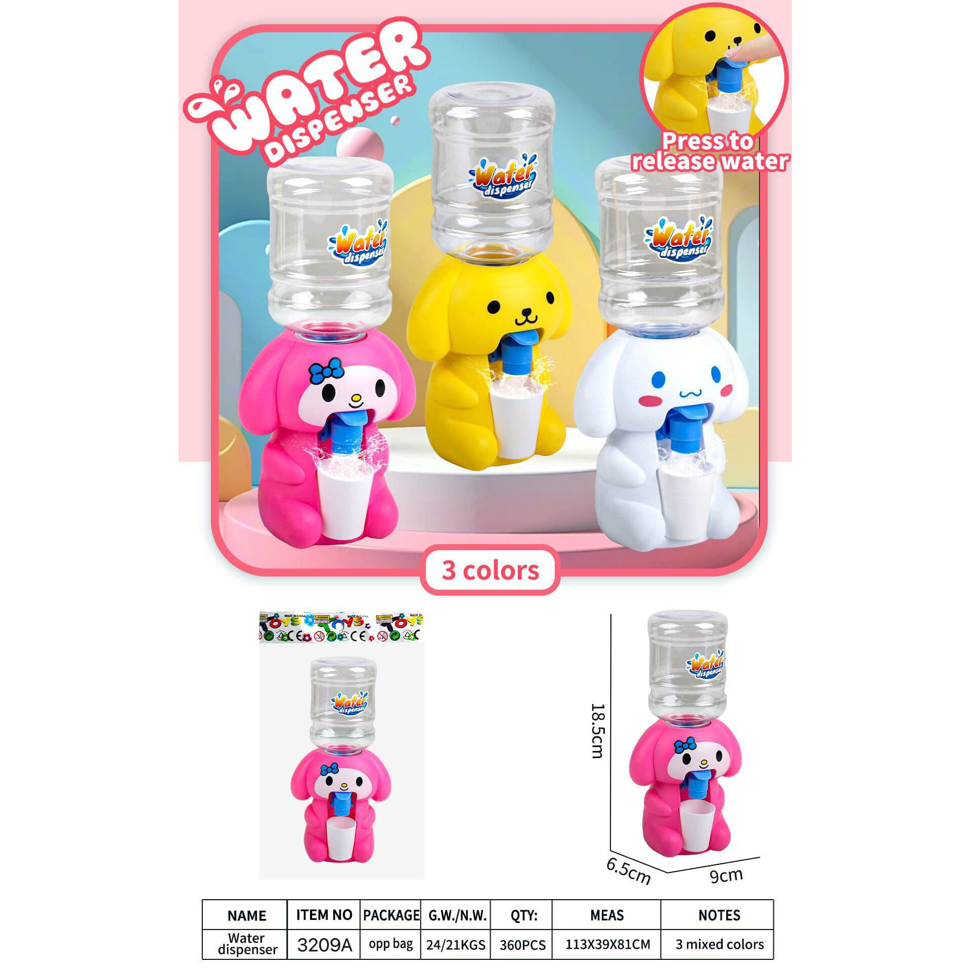 Mini dispensador de agua para niños pequeños caseros bebés interesantes prensando agua en línea juguetes para niños y niñas