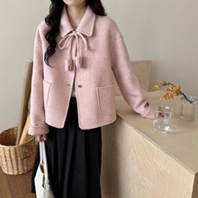 网红爆款2025秋冬双面羊毛大衣小个子时尚简约毛呢外套现货