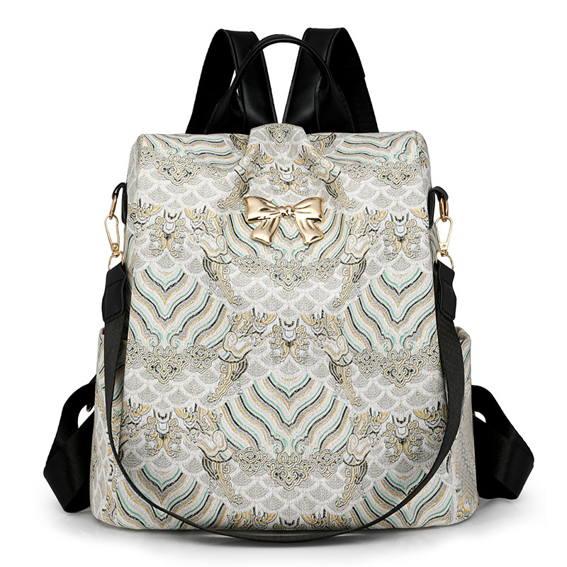 2024 nueva mochila antirrobo para mujer de moda estadounidense de gran capacidad, simple, nicho, mochila para mujer