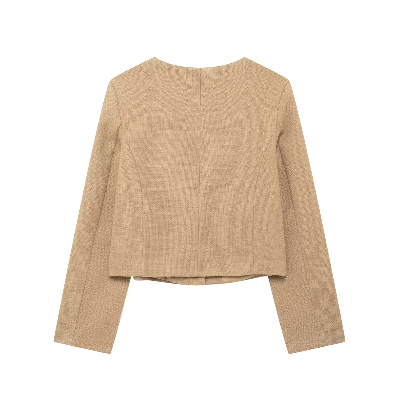 420g Weight Casual Jacket Outerwear Type Long Sleeve Sleeve Length Single Breasted Placket Type Regular Sleeve Sleeve Type Polyester Fabric Type Short Top Length Coat Tops Type Casual, Daily Occasion Round Neck Neckline Regular Fit Fit Type Solid Color Pattern Spring, Autumn Season Women's Gender Pocket Design Elegant, Streetwear Style Women's Elegant Streetwear Solid Color Pocket Single Breasted Coat Casual Jacket 31