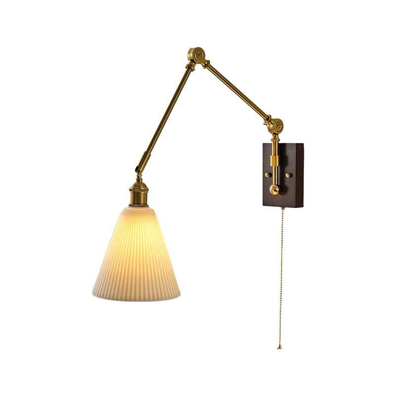 Luz de cabecera de cama medieval dormitorio retro francesa mecedor retráctil sala de estar pasillo fondo lámpara de pared 176L