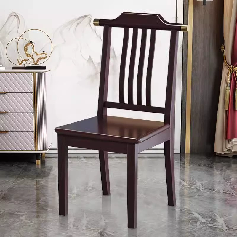Обеденный стол и стулья, обеденный стул из цельного дерева, домашний простой современный новый китайский стиль, отель, ресторан, деревянный стул со спинкой, официальный табурет для шляпы