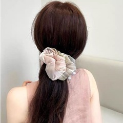 韓国製軽量シフォンプリーツバナナクリップ縦クリップヘアアクセサリーブルーミングプリントボールヘッド多用途ヘアアクセサリーバナナクリップ