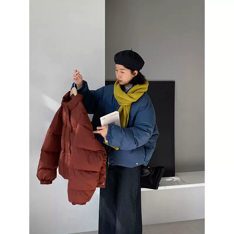 江左 白雪公主羽绒服 立领新国标90白鸭绒面包服冬季加厚外套1273