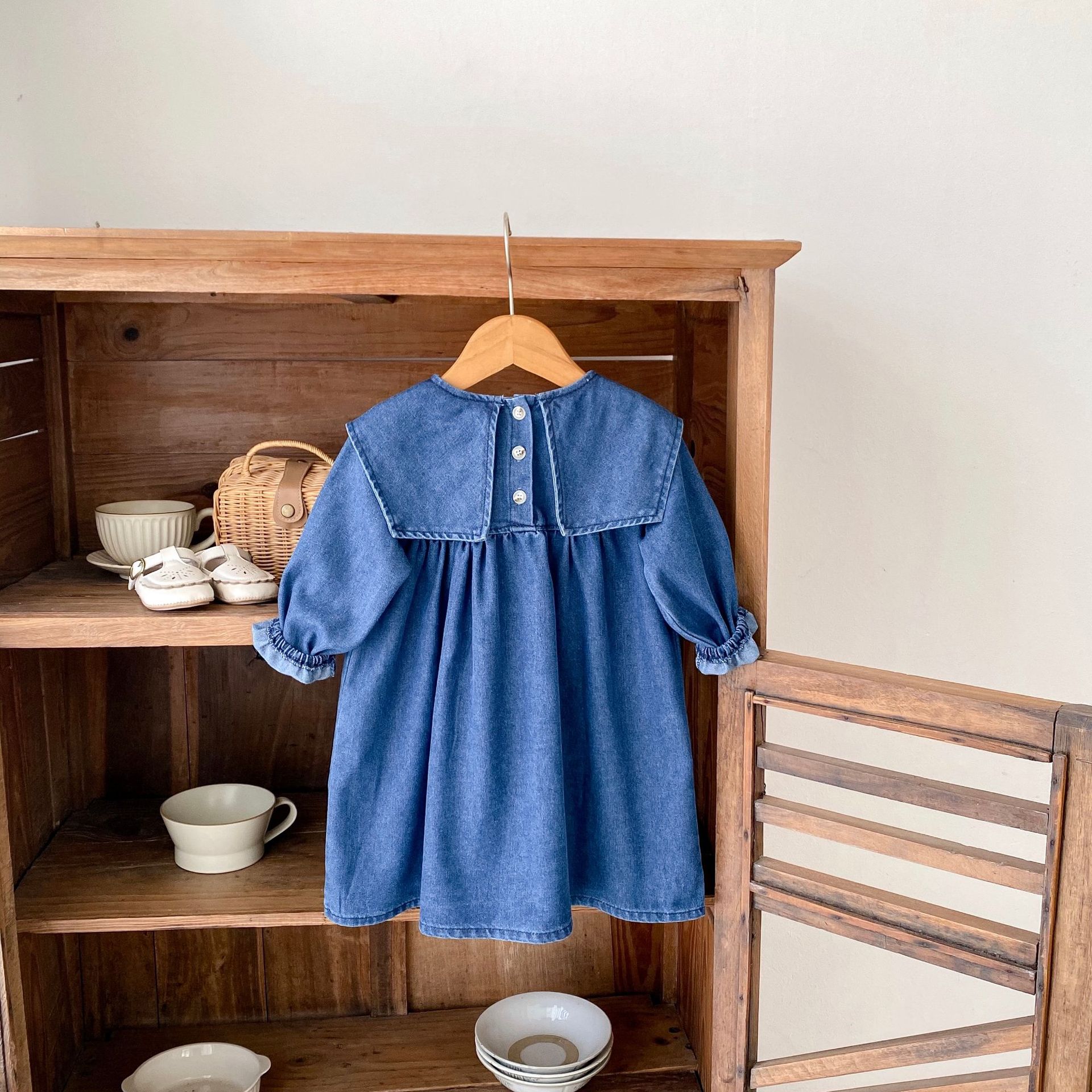 Jesenske kavbojke za dojenčke Ins2024, sestre, ljubke, nosijo velike reverje in krilo_voghion.com