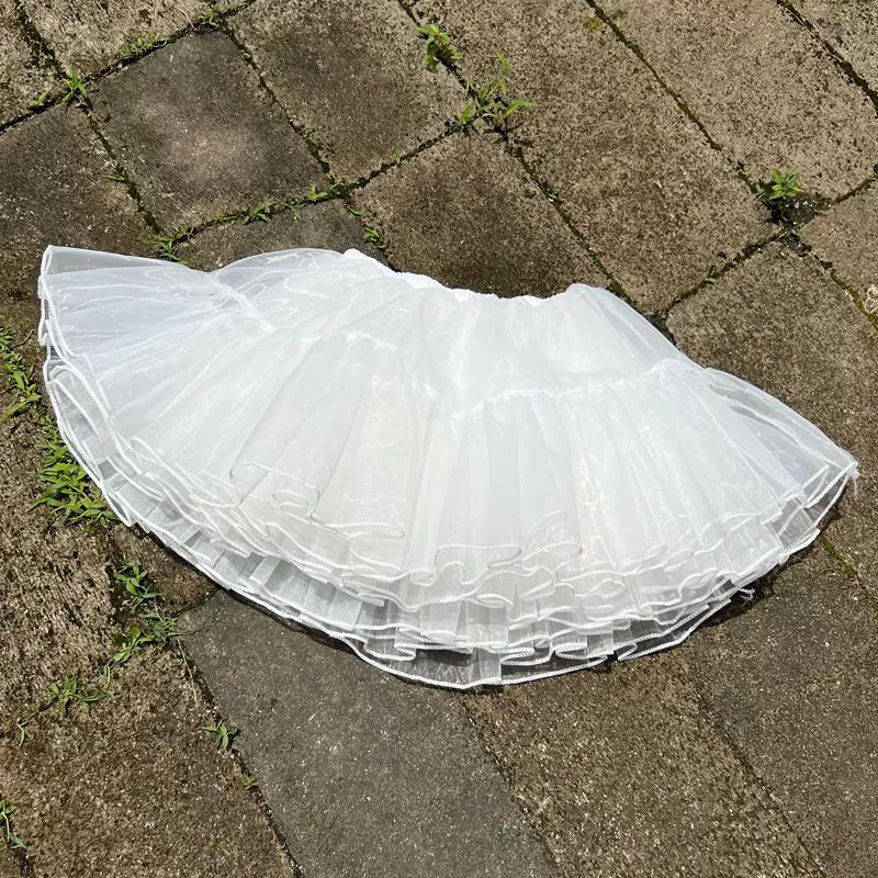 Четырехслойная юбка-петтикоат Lolita, мягкий ворот без косточек Marshmallow Cloud, белый 35–50 см