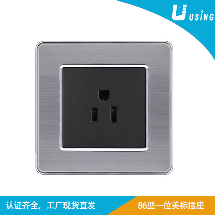 外贸86型美标插座美国加拿大秘鲁台湾通用146型美式墙壁插座暗装