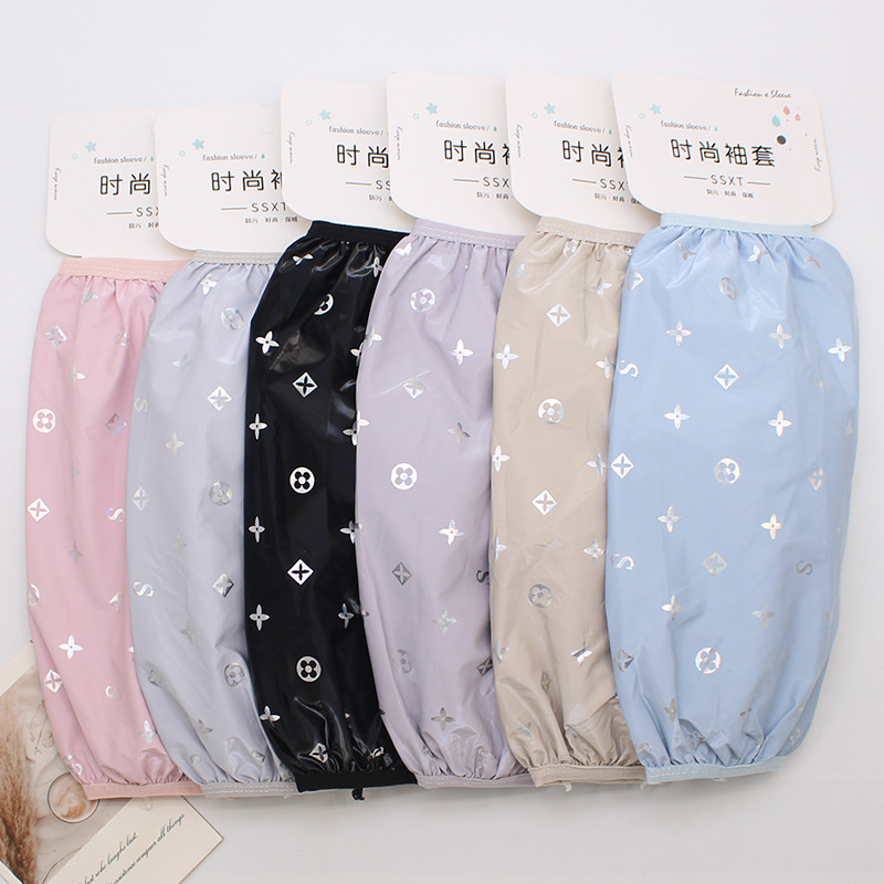 2026 Adult Long Waterproof Sleeves for Autumn and Winter, Korean Style with Gold-Embossed Four-Leaf Clover, Unisex Oil-Proof and Stain-Resistant Protective Sleeves 2026 Adult Long Waterproof Sleeves for Autumn and Winter, Korean Style with Gold-Embossed Four-Leaf Clover, Unisex Oil-Proof and Stain-Resistant Protective Sleeves