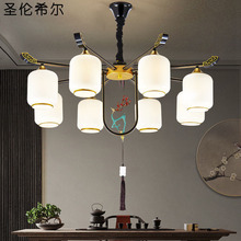 新中式客厅吊灯锌合金现代简约大气家用创意个性卧室餐厅小鹿禅意