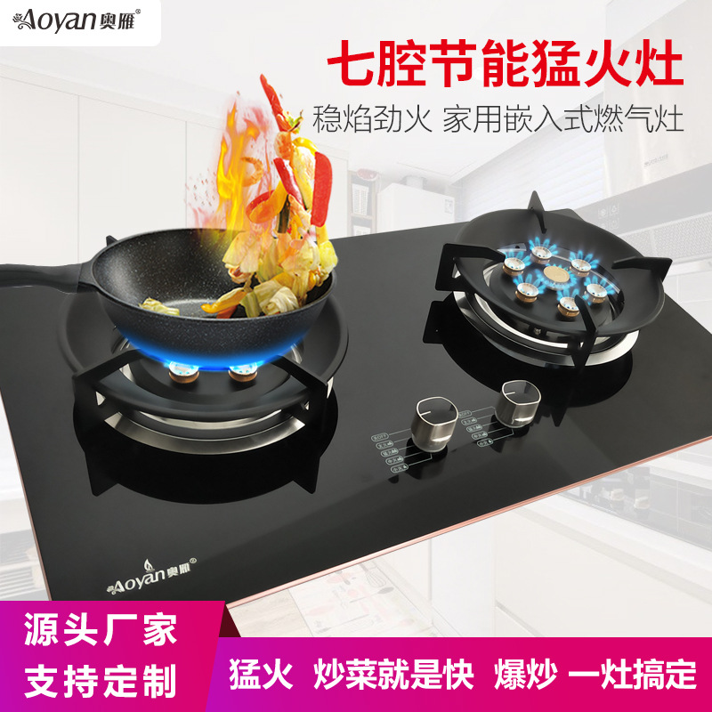 B04 fuego feroz estufa de gas estufa de doble hogar de escritorio incrustado de doble propósito estufa de gas natural estufa de gas licuado al por mayor