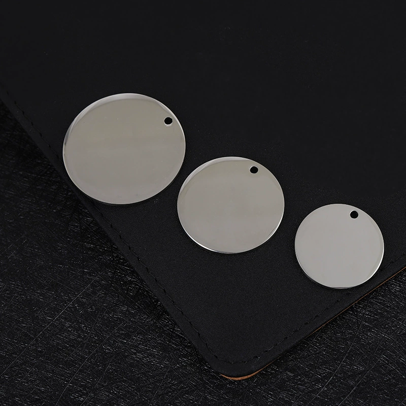Европейская и американская бирка с надписями из нержавеющей стали, круглая подвеска из титановой стали, ожерелье из титановой стали, ювелирные аксессуары, размер