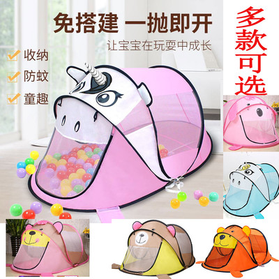 Manufactor goods in stock children Tent unicorn Indoor and outdoor game Tent Little Tiger Cartoon Tent Foldable