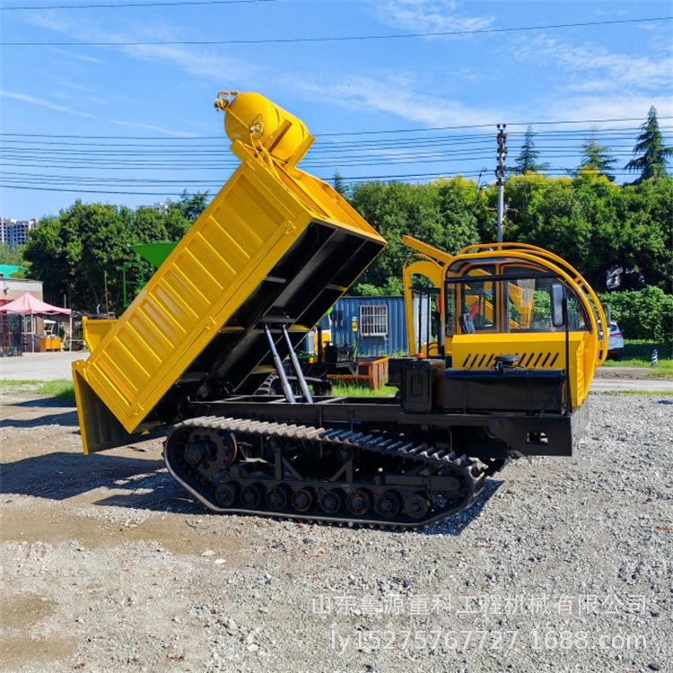 10吨钢制履带运输车 履带式自卸车柴油动力 矿用气动平板车
