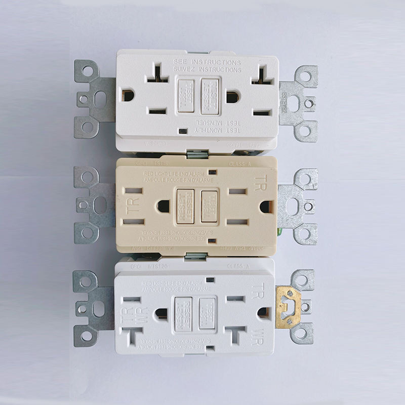 125V 20A GFCI插座 带发光二极管夜灯gfci插座室外gfi电源插座