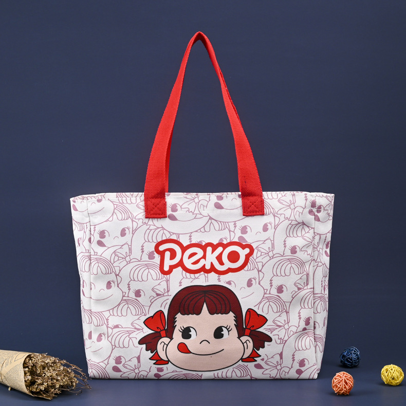 帆布袋定 制印logo帆布包卡通广告单肩培训班棉布袋手提袋购物袋