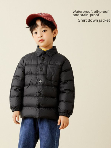 Children's down jackets, baby thin winter clothes for outdoor wear, unisex autumn and winter inner lining, thickened winter wear for young and middle-aged children