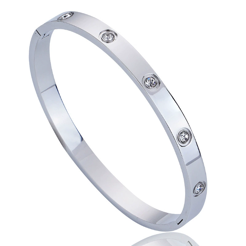 Ф fashion бриллиант-аксессуар изм stainless steel браслет, 4/6 мм, позолота 18K золото и розовое золото