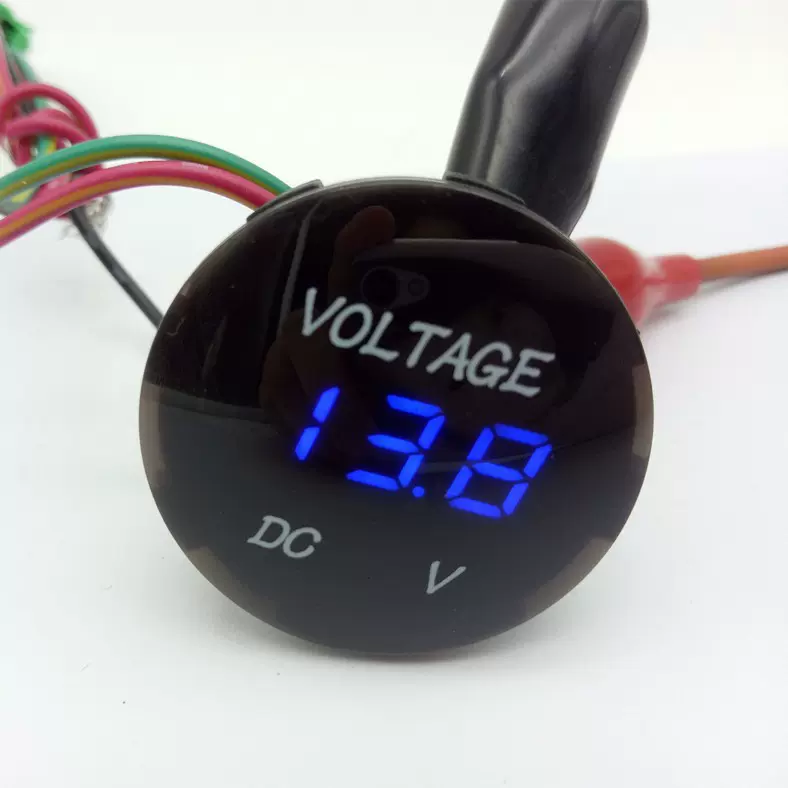 三位数显电压表DC6-30v 船舶汽车直流电压表改装仪表29MM