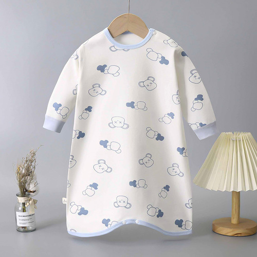 Infant sleeping bag 2024 spring and autumn new pure cotton Category A baby robe newborn anti-kick quilt sleepwear home clothes