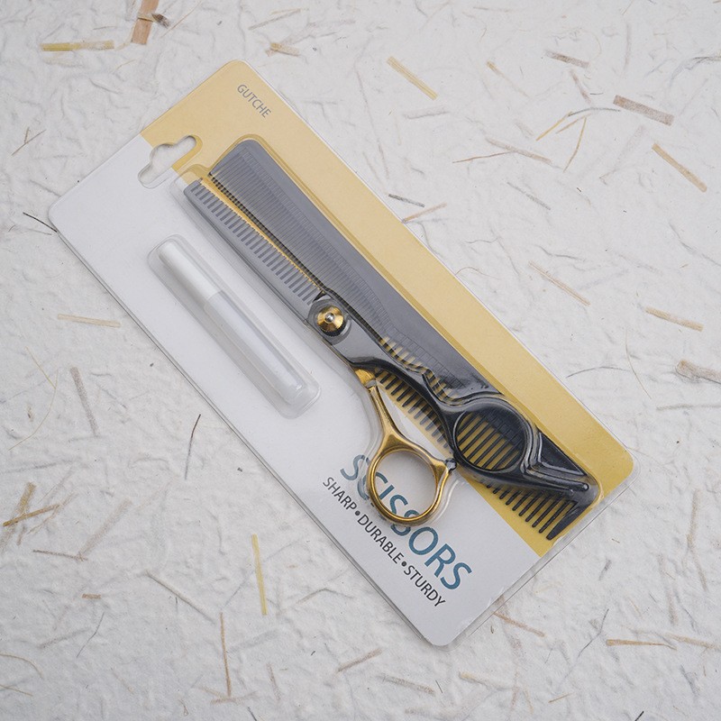 블랙 골드 치과용 가위 [블리스터 종이 카드 + 케어 오일 빗]