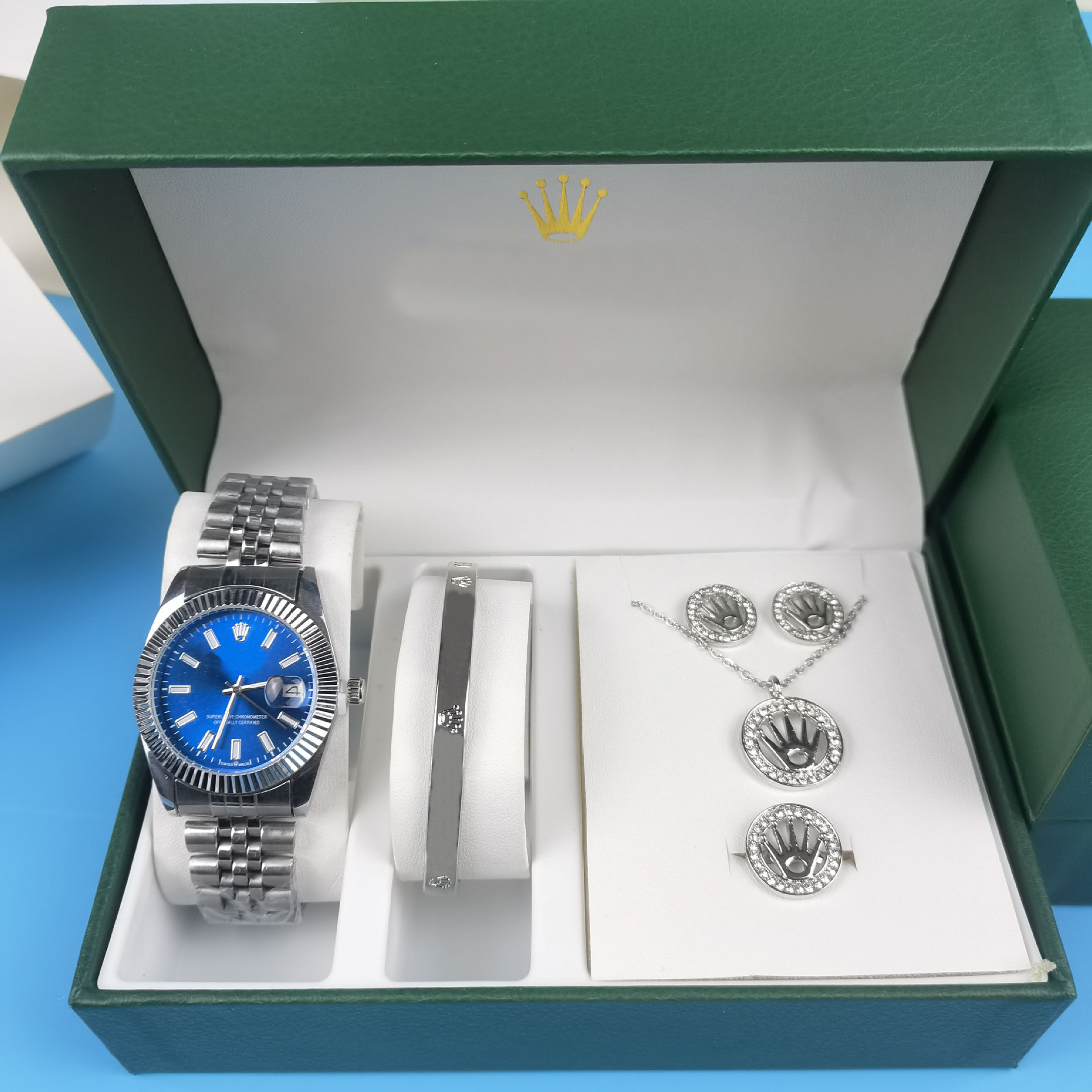 Rolex Datejust Set 5-Piece Silver Blue