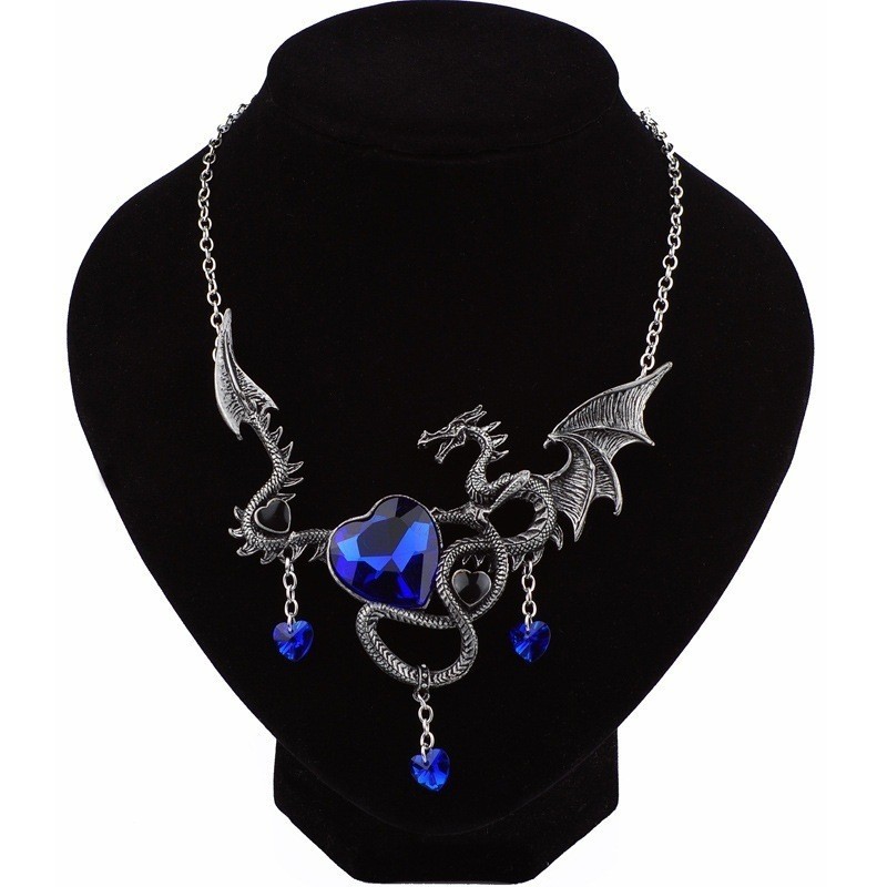Dragon Gemstone Necklace Blue