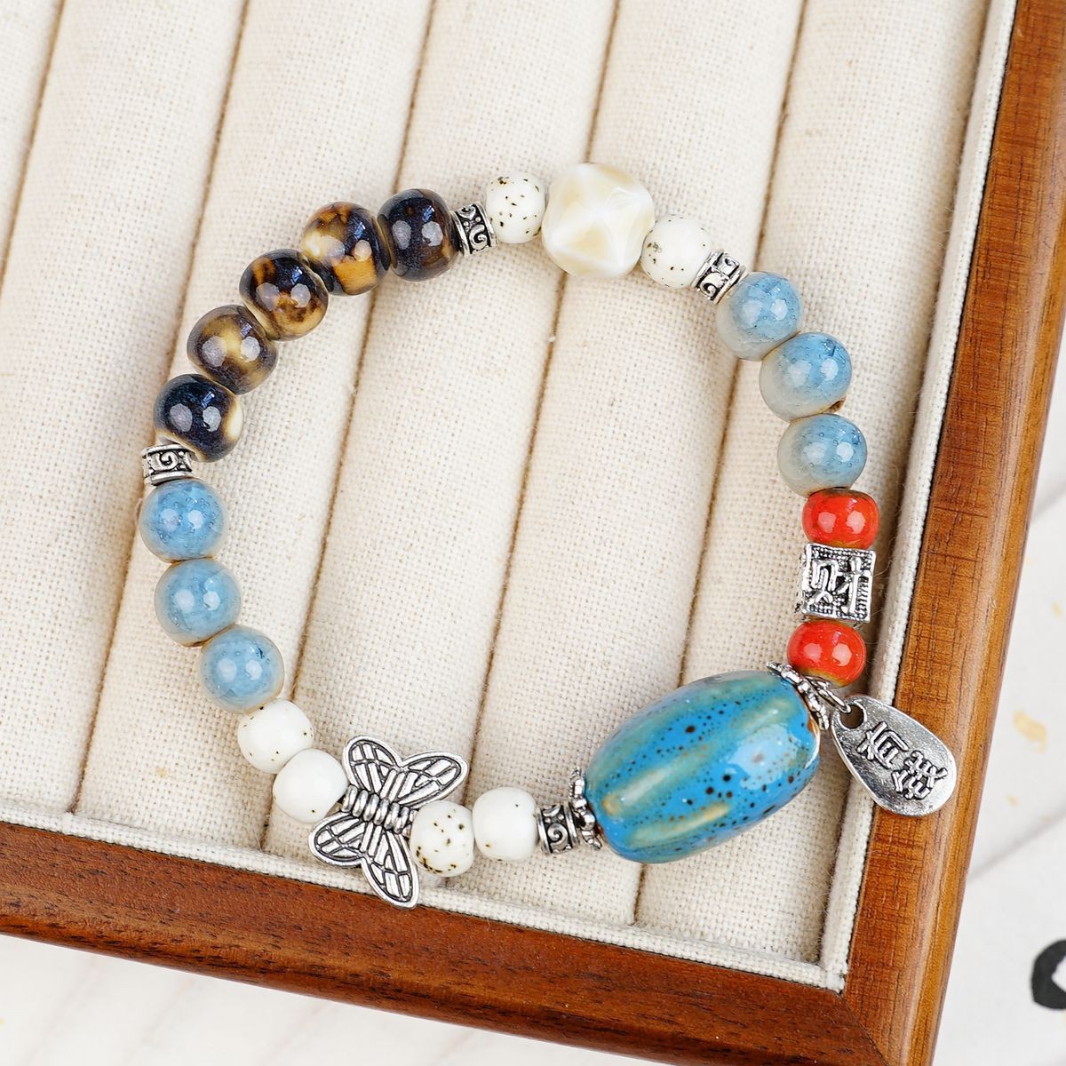 Jingdezhen pulsera de cerámica de verano mujer alta sensación galletas serie de gatos nicho diseño universal pulsera alta sensación