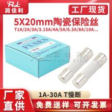 厂家直供 5*20mm陶瓷保险管 250V T1A/2A/3.15A/4A-30A 5X20慢断