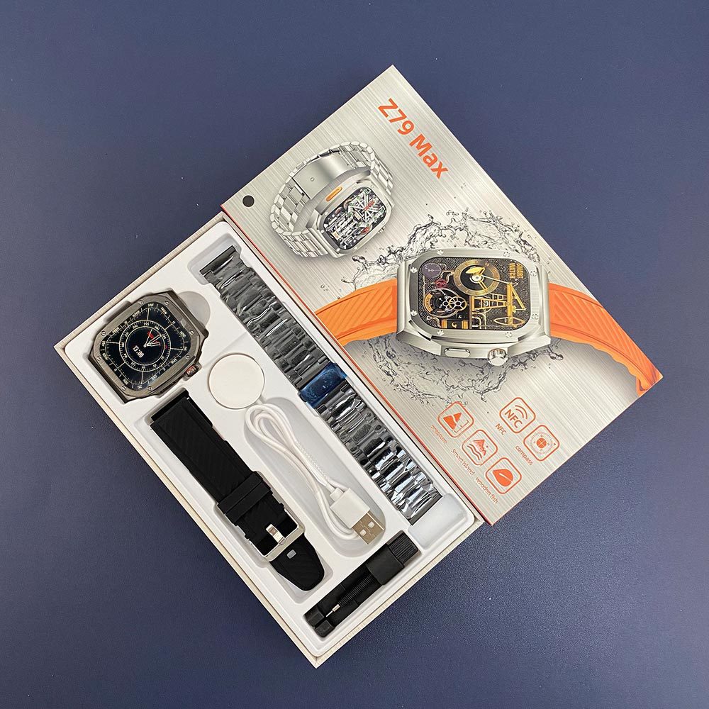 Reloj inteligente Z79Max Amazon modelo privado IP68 resistente al agua de espera larga pulsera deportiva de doble correa