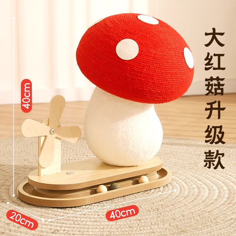 Tablero de raspado para gatos, columna de raspado para gatos con hongos, patas de gato verticales de sisal