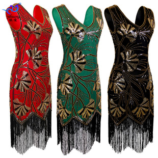 Ball Gown 1920 Retro Sequin Dress Sequin Dress Performance Clothing Latin Dance Tassel Dance Skirt Party Skirt