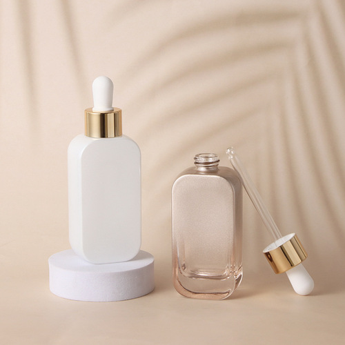 Dropper Bottle Cosmetic Packaging 50ml Essence Oil Bottle Skincare Serum Dropper Glass Thick Base Bottle