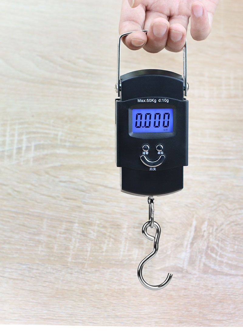 Taşınabilir ölçek elektronik tartı yüksek hassasiyetli 50 kg küçük taşınabilir mini bagaj ölçeği el bakkal alışveriş terazisi yaylı baskül