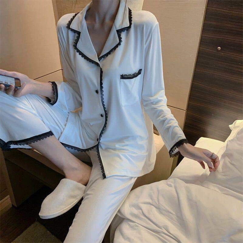 Autumn pijama, thin long-sleeve, set, oversize, internet celebrity