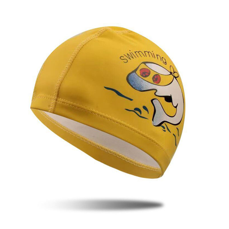 어린이를위한 노란색 수영 모자