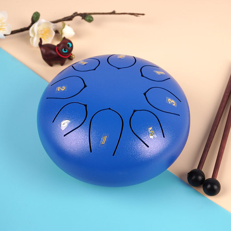 Lleno sílaba tambor hueco de 6 pulgadas de 8 tonos de tambor de loto tambor de acero tambor de lengua sin preocupaciones niños iluminación instrumento de percusión fuente de fábrica