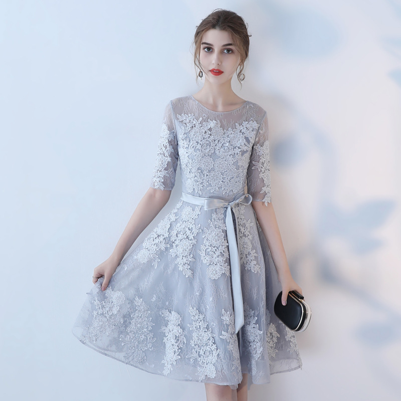 Spring Banquet Evening Dress Annual Meeting Short Dress Slimming Half Sleeve Host Party Dress dress