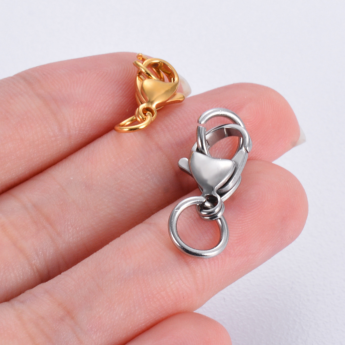 15mm, Diameter 9mm Jewelry Making Size 18K Real Gold Plated Plating Material 10 PCS/Package Quantity 10 PCS/Package 15mm Diameter 9mm 216 Stainless Steel Geometric Lobster Clasp