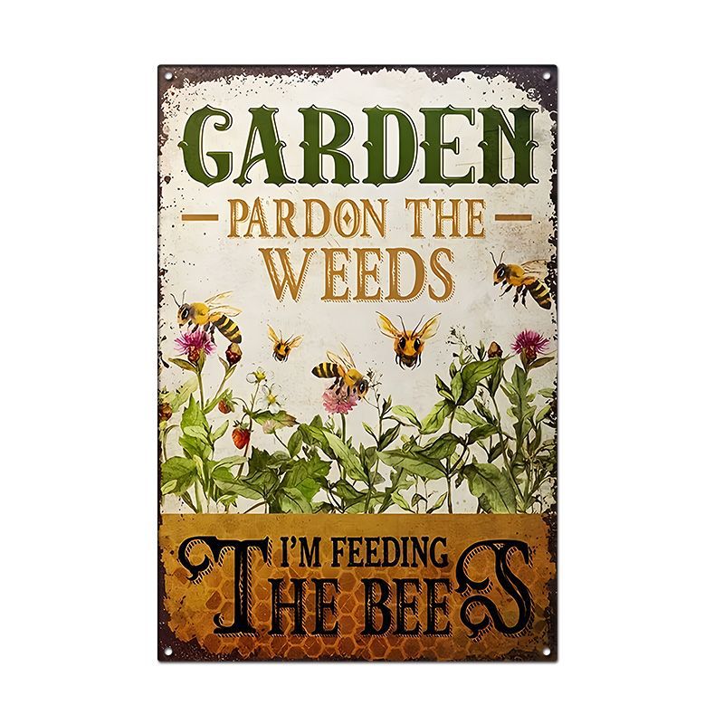 Pintura de hojalata pastoral Flor antigua retro Arte de hierro Pintura colgante pequeña Jardín al aire libre Balcón Decoración de pared Colgante transfronterizo