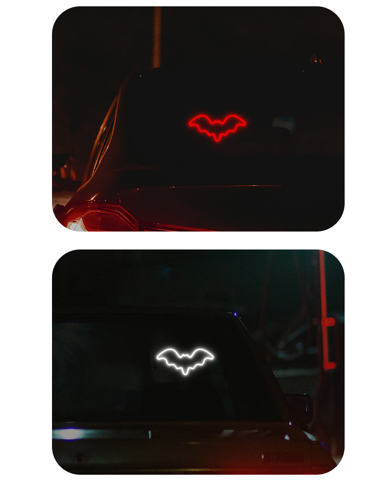 Car Solar-Powered Wireless Led Triangular Window Heart-Shaped Light, Wireless Neon Glowing C-Pillar Ambient Car Interior Decoration
