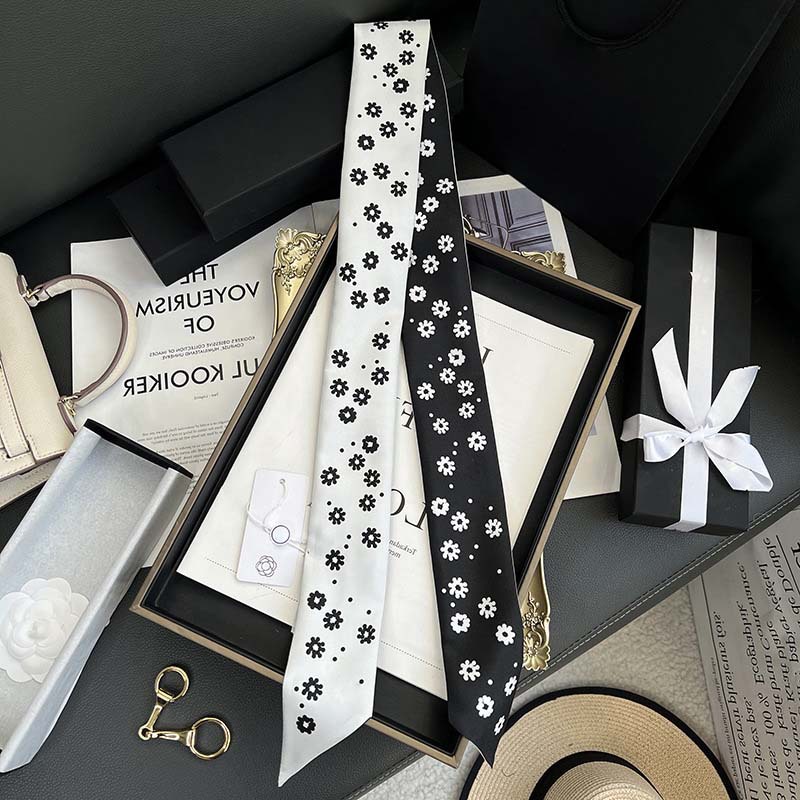 D versión alta 18 mm bufandas de seda cinta cinta delgada correa de pelo larga decoración pequeña bufandas animales de la selva H