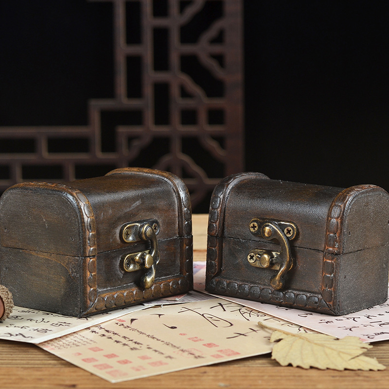 批发复古木盒黑色收纳盒仿古首饰盒包装 节日办酒礼品包装盒