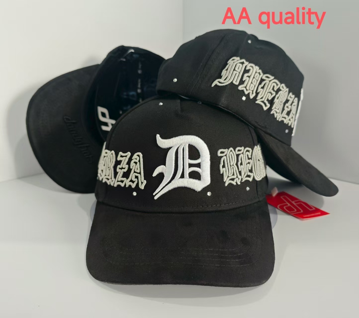 2025 borde doblado transfronterizo ajustable abrasivo doble capa sin chips letras de moda masculinas y femeninas gorra de lengua de pato neutra