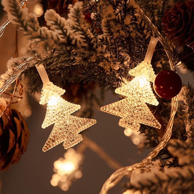 Duofou nueva cadena de lámparas de copo de nieve LED transfronterizas caja de baterías decoración de festividades luces de bodas de colores estrella de Navidad