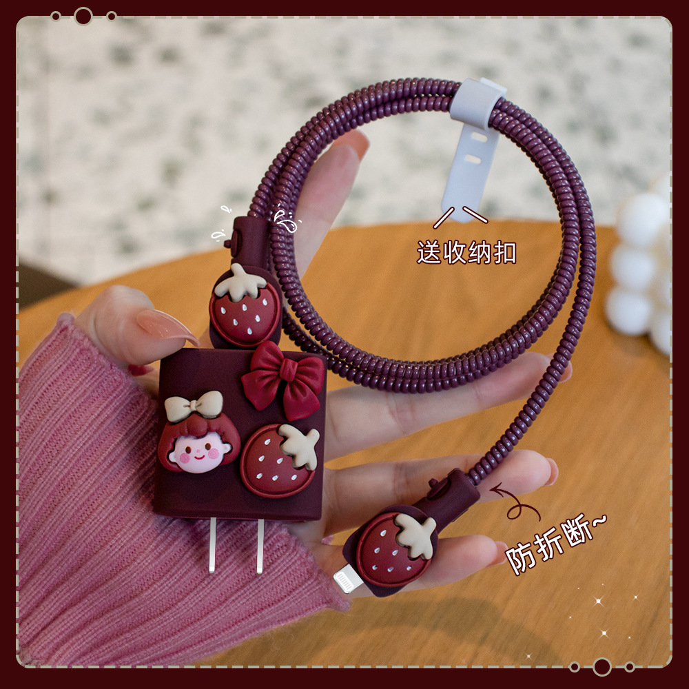 Aplicable para Apple 15 cargador 14 cable de datos iPhone 13 / 12 caso de teléfono celular iPad cuerda de enrollamiento