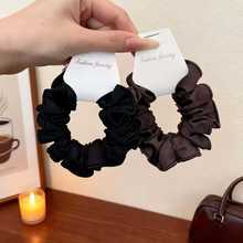 韩国高级感褶皱缎面大肠发圈小号ins无痕高弹力扎马尾头花发饰女