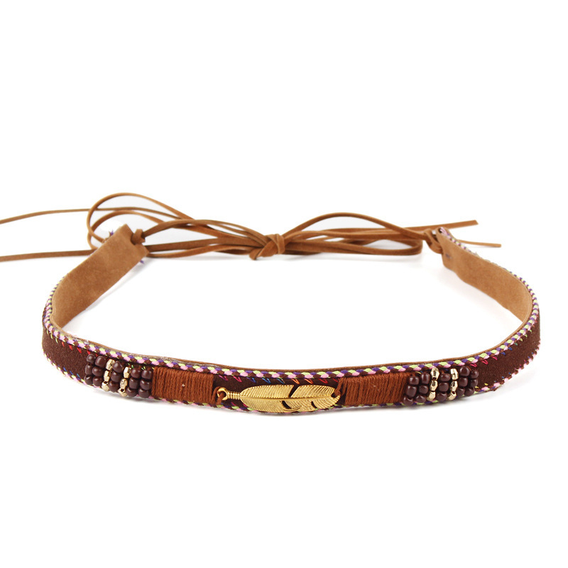 YP-17 금색 깃털 로프 모자 장식 벨트