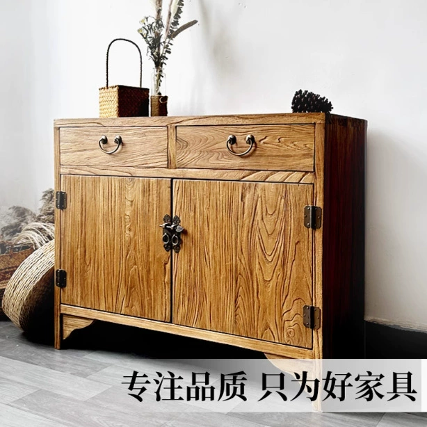 Старый эльмовый ретро-буфет, шкаф для обуви из цельного дерева, входной шкаф для чая, шкаф для хранения, китайская мебель для гостиной, боковой шкаф на заказ.