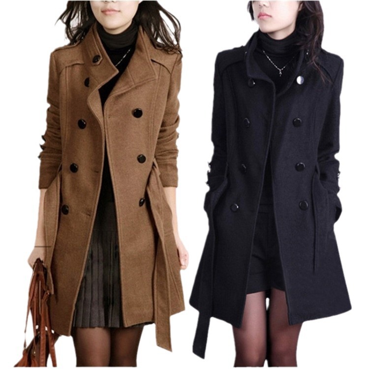 2023 autumn and winter clothing New imitation woolen collar coat plus size Korean version of the long style of wool coat